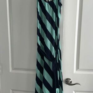 Striped Maxi Dress in Blue and Green